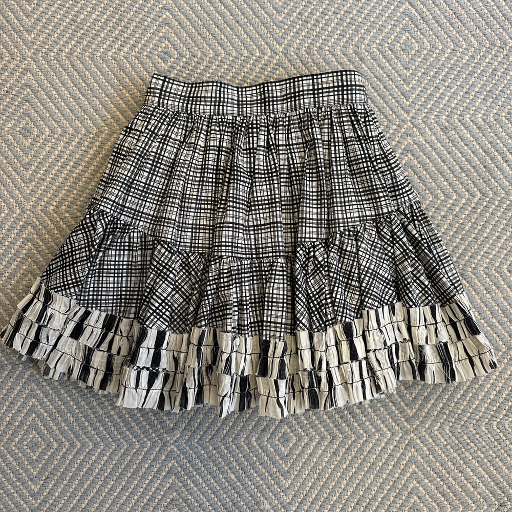 Aje Black / White Plaid Mini Skirt NWT — Size 4